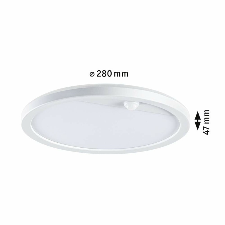 Paulmann LED Außenpanel Lamina Bewegungsmelder IP44 rund 280mm 3000K 14,5W 1200lm 230V Weiß Kunststoff