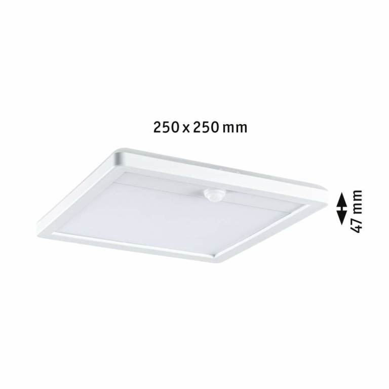 Paulmann LED Außenpanel Lamina Bewegungsmelder IP44 eckig 250x250mm 3000K 14,5W 950lm 230V Weiß Kunststoff