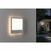 LED Außenpanel Lamina Bewegungsmelder IP44 eckig 250x250mm 3000K 14,5W 950lm 230V Weiß Kunststoff