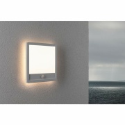 LED Außenpanel Lamina Bewegungsmelder IP44 eckig 250x250mm 3000K 14,5W 950lm 230V Weiß Kunststoff