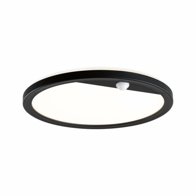 Paulmann LED Außenpanel Lamina Bewegungsmelder IP44 rund 280mm 3000K 14,5W 1200lm 230V Schwarz Kunststoff