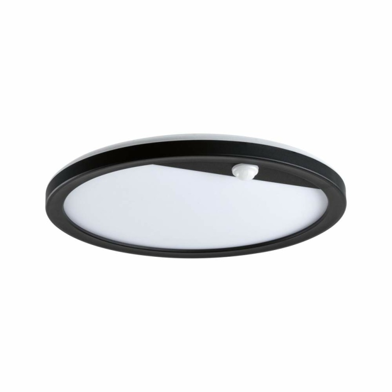 Paulmann LED Außenpanel Lamina Bewegungsmelder IP44 rund 280mm 3000K 14,5W 1200lm 230V Schwarz Kunststoff