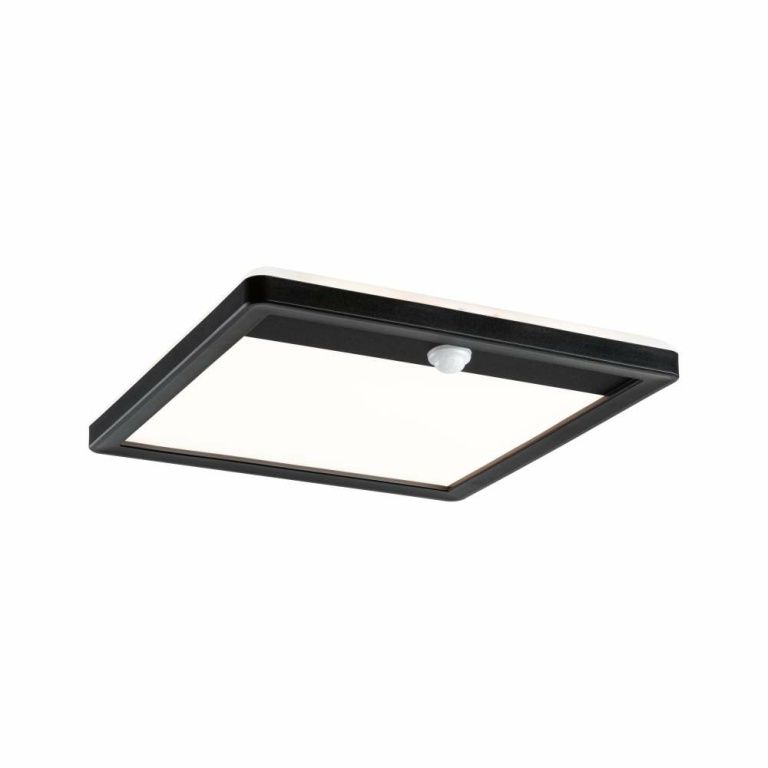 Paulmann LED Außenpanel Lamina inkl. Bewegungsmelder IP44 eckig 250x250mm 3000K 14,5W 1100lm 230V  Schwarz Kunststoff