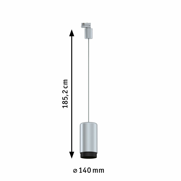 Paulmann ProRail3 Pendel Leuchte Corus Silber Schwarz max. 1x50W E27 kürzbar