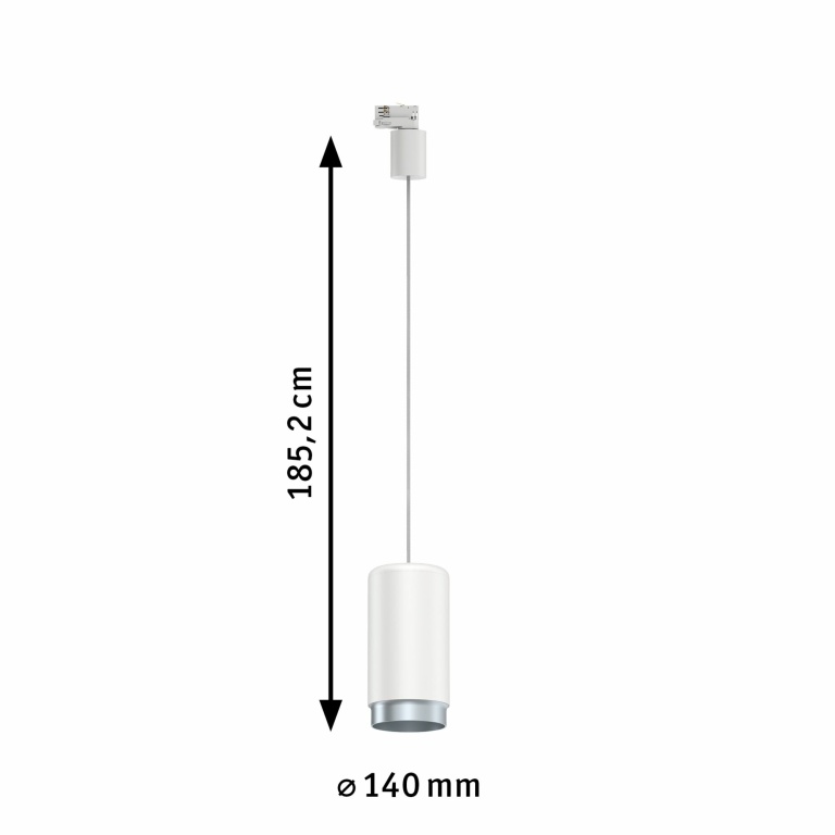 Paulmann ProRail3 Pendel Leuchte Corus Weiß Silber max. 1x50W E27 kürzbar