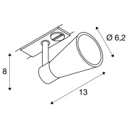 AVO Track schwarz 1-Phasen Strahler GU10 QPAR51 max. 50W inkl. 1P-Adapter