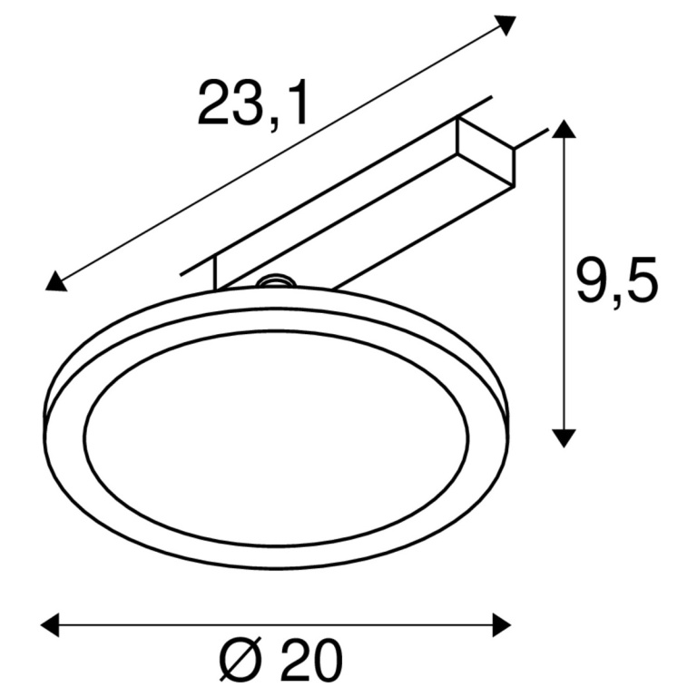 SLV PANEL TRACK 1~ LED SPOT schwarz rund 3000K 18W 1800lm