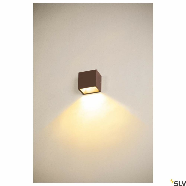 SLV SITRA S WL SINGLE, LED Outdoor Wandaufbauleuchte, rost farbend, CCT switch 3000/4000K