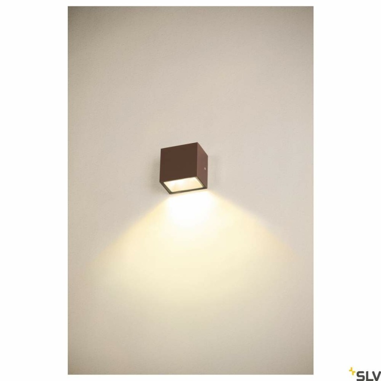 SLV SITRA S WL SINGLE, LED Outdoor Wandaufbauleuchte, rost farbend, CCT switch 3000/4000K