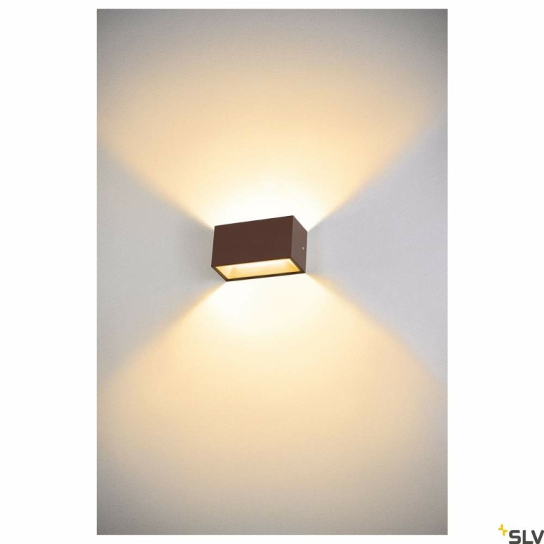 SLV SITRA M WL UP/DOWN, LED Outdoor Wandaufbauleuchte, rost farbend, CCT switch 3000/4000K