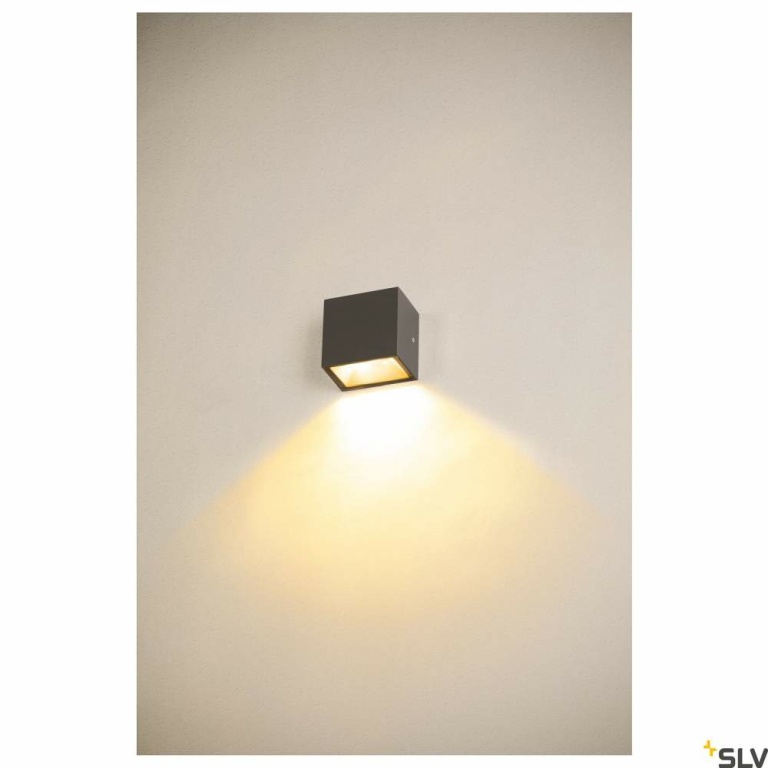 SLV SITRA S WL SINGLE, LED Outdoor Wandaufbauleuchte, anthrazit, CCT switch 3000/4000K