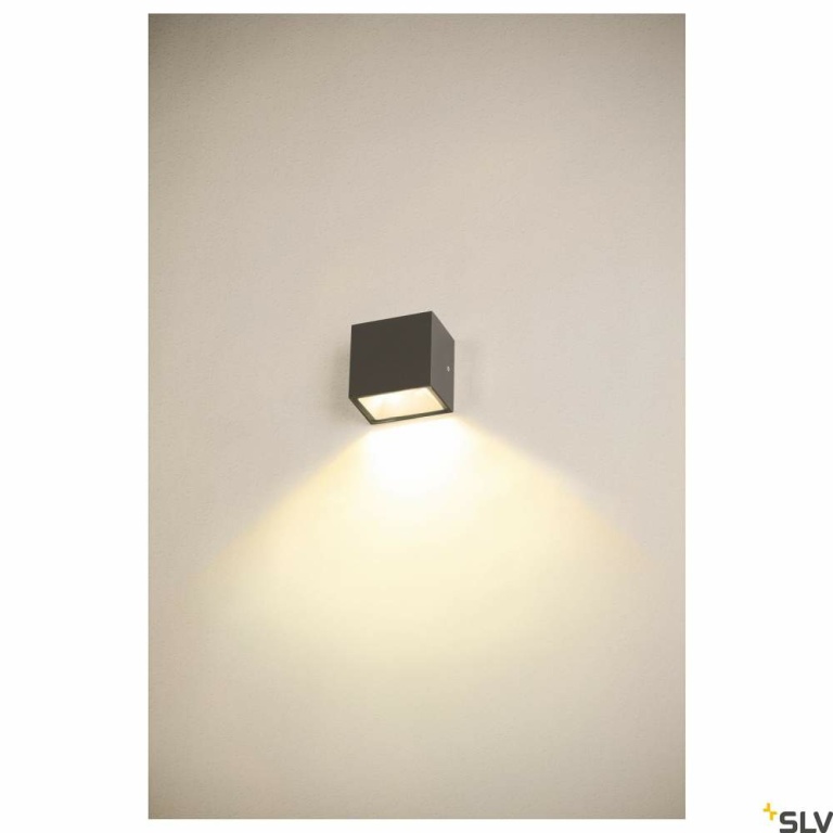 SLV SITRA S WL SINGLE, LED Outdoor Wandaufbauleuchte, anthrazit, CCT switch 3000/4000K