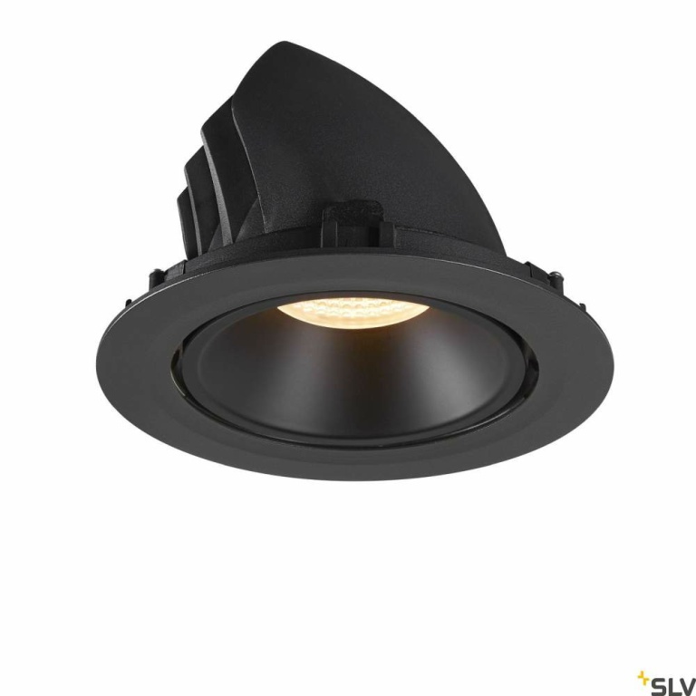 SLV NUMINOS® GIMBLE XL, Deckeneinbauleuchte schwarz 3000K 55°