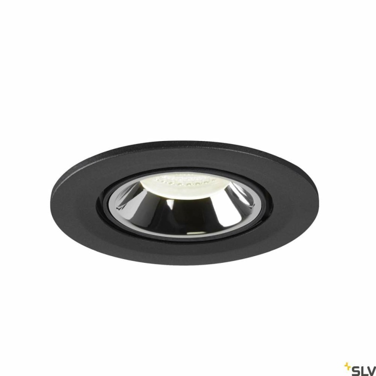 SLV NUMINOS® GIMBLE S, Deckeneinbauleuchte schwarz / chrom 4000K 20°