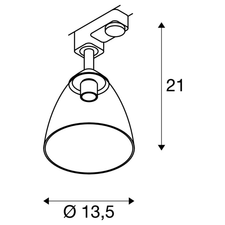 SLV 3-Phasen Spot PARA CONE GL schwarz / bambus / transparent Rauchglas Schirm GU10