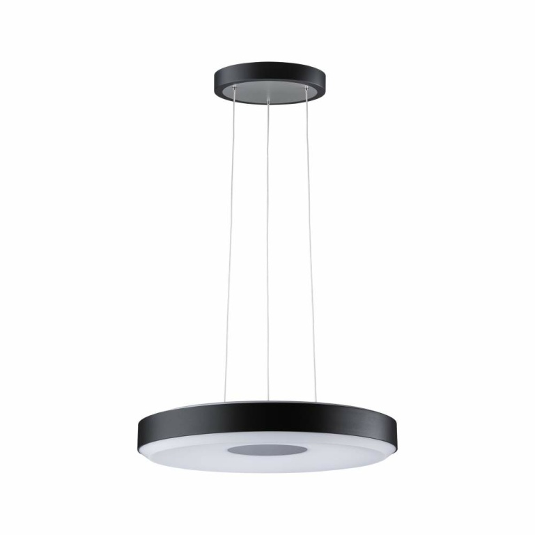 Paulmann LED Pendelleuchte Puric Pane 2700K 1200lm 22W Schwarz/Grau dimmbar mit 3-Step-Dim Pendelhöhe einstellbar