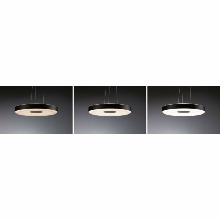 Paulmann LED Pendelleuchte Puric Pane 2700K 1200lm 22W Schwarz/Grau dimmbar mit 3-Step-Dim Pendelhöhe einstellbar