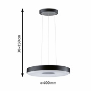 LED Pendelleuchte Puric Pane 2700K 1200lm 22W Schwarz/Grau dimmbar mit 3-Step-Dim Pendelhöhe einstellbar