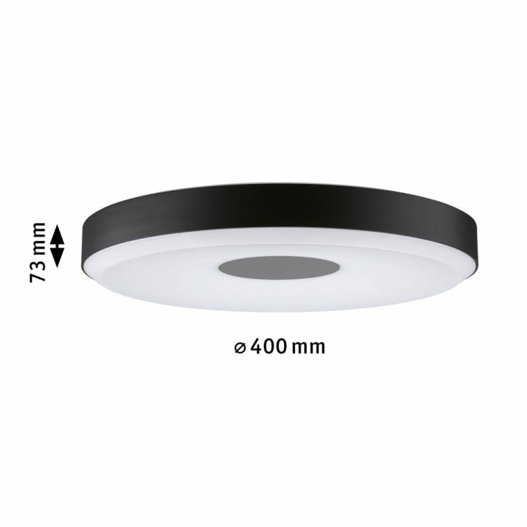 Paulmann LED Deckenleuchte Puric Pane 23W Backlight Technik dimmbar mit 3-Step-Dim Schwarz/Grau 230V