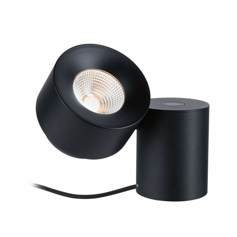 Paulmann LED Tischleuchte Puric Pane 300lm 3W 2700K Schwarz 2in1 mit Touch-Schalter dimmbar mit 3-Step-Dim schwenkbar