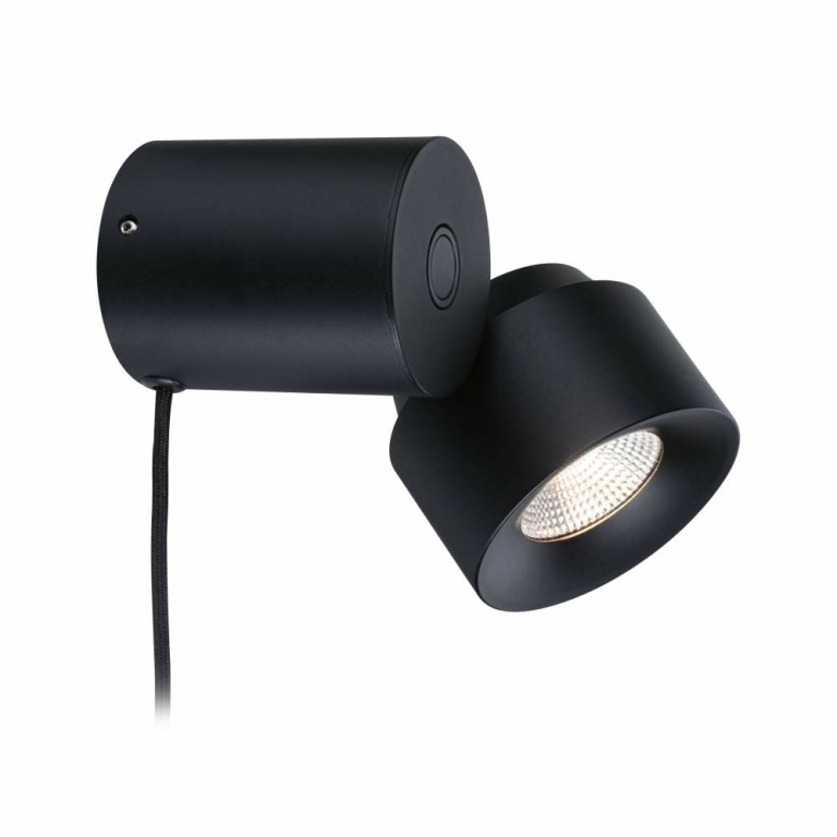 Paulmann LED Tischleuchte Puric Pane 300lm 3W 2700K Schwarz 2in1 mit Touch-Schalter dimmbar mit 3-Step-Dim schwenkbar