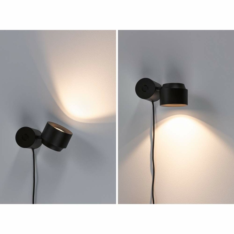 Paulmann LED Tischleuchte Puric Pane 300lm 3W 2700K Schwarz 2in1 mit Touch-Schalter dimmbar mit 3-Step-Dim schwenkbar