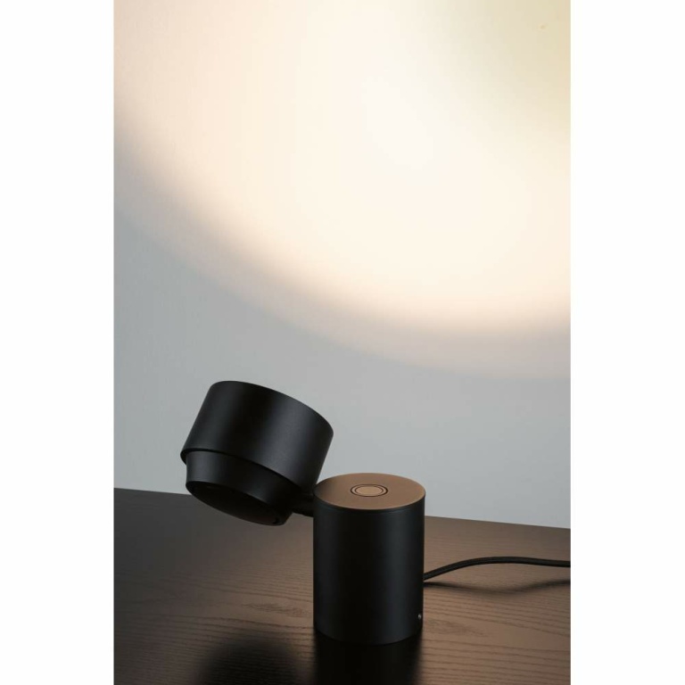 Paulmann LED Tischleuchte Puric Pane 300lm 3W 2700K Schwarz 2in1 mit Touch-Schalter dimmbar mit 3-Step-Dim schwenkbar