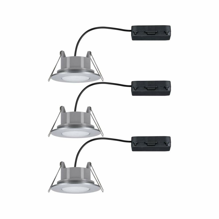 Paulmann HomeSpa LED Einbauleuchte Calla 3er-Set schwenkbar IP65 90mm 30° 3x5W 3x430lm 230V 3000K Chrom matt