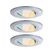 HomeSpa LED Einbauleuchte Calla 3er-Set schwenkbar IP65 90mm 30° 3x5W 3x430lm 230V 3000K Chrom matt