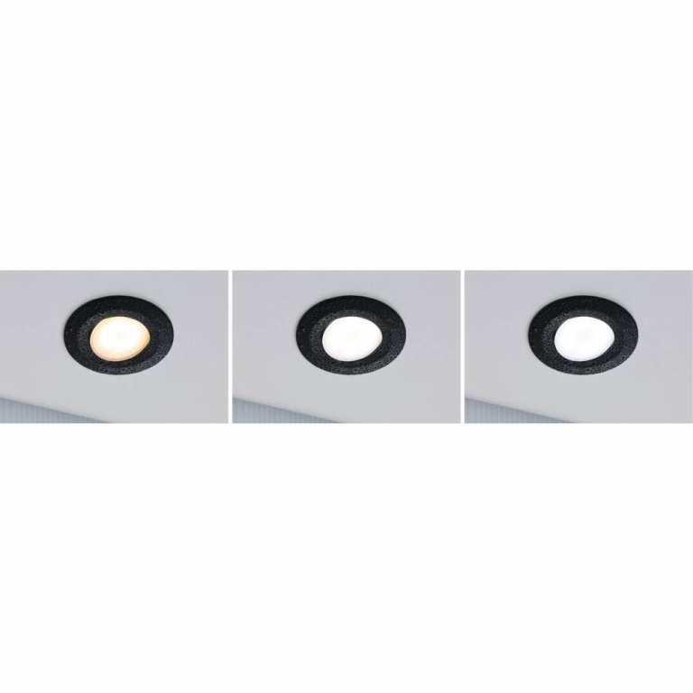 Paulmann HomeSpa LED Einbauleuchte Calla 3er-Set schwenkbar IP65 90mm 30° 3x5W 3x430lm 230V 3000K Schwarz matt