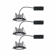 HomeSpa LED Einbauleuchte Calla 3er-Set schwenkbar IP65 90mm 30° 3x5W 3x430lm 230V 3000K Schwarz matt