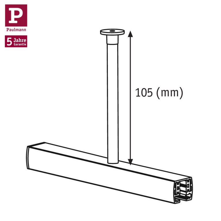 Paulmann URail Zubehör Schienenabhängung 105mm Schwarz matt