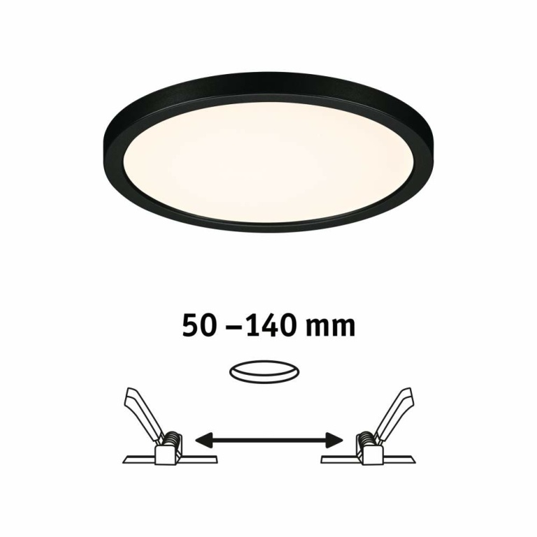 Paulmann VariFit LED Einbaupanel Areo IP44 rund 175mm 3000K Schwarz