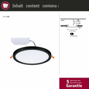 VariFit LED Einbaupanel Areo IP44 rund 175mm 3000K Schwarz