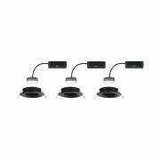 LED Einbauleuchten 3er-Set Nova Plus Coin rund 6W 2700K 470lm IP23 Schwarz matt schwenkbar dimmbar 230V