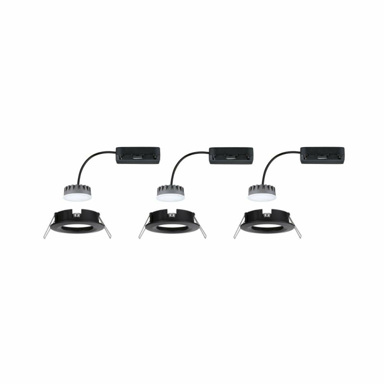 Paulmann LED Einbauleuchte Nova Plus Coin Basisset starr IP44  78mm  Coin 3x6W 3x470lm 230V dimmbar 2700K