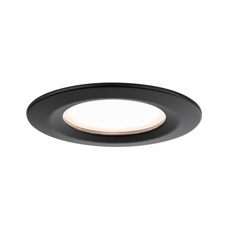 Paulmann LED Einbauleuchten 3er-Set Nova Plus Coin rund 6W 2700K 470lm IP44 Schwarz matt starr dimmbar 230V