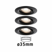 LED Einbauleuchte Nova mini Coin 3er-Set schwenkbar 4W 2700K Schwarz matt 230V