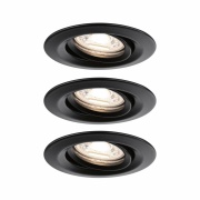 LED Einbauleuchte Nova mini Coin 3er-Set schwenkbar 4W 2700K Schwarz matt 230V