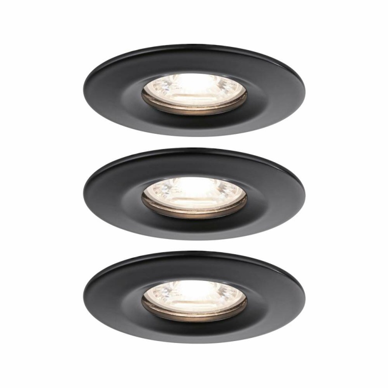 Paulmann LED Einbauleuchte Nova mini Coin 3er-Set starr IP44 4W 2700K Schwarz matt 230V