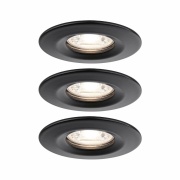 LED Einbauleuchte Nova mini Coin 3er-Set starr IP44 4W 2700K Schwarz matt 230V