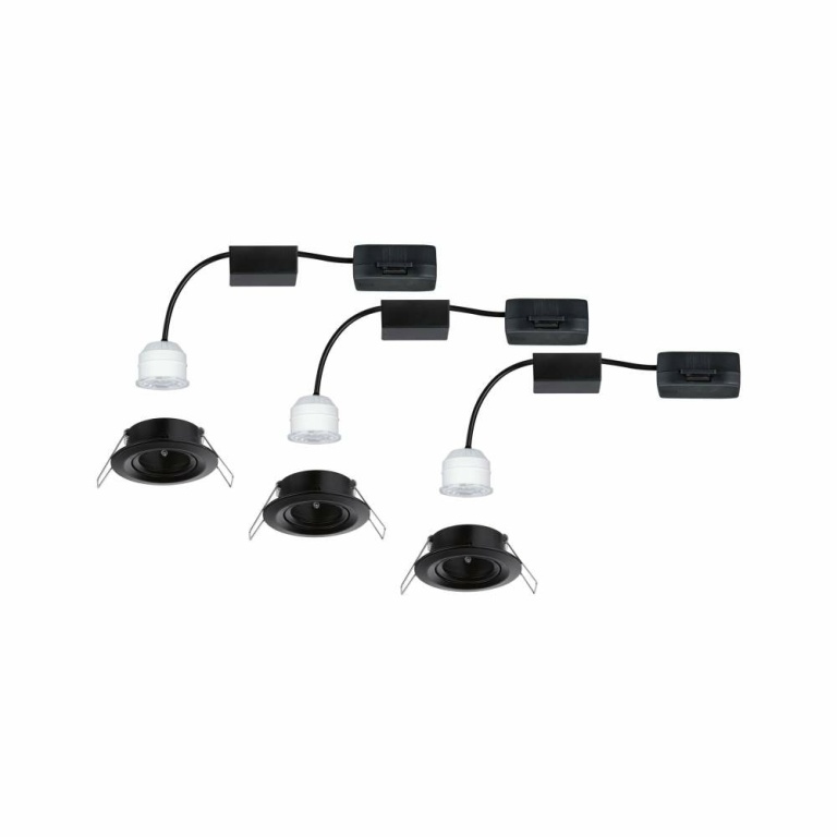 Paulmann LED Einbauleuchte Nova mini Plus Coin 3er-Set schwenkbar EasyDim 4W 2700K Schwarz matt dimmbar 230V