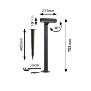 Plug & Shine LED Pollerleuchte Ito Horizontale Ausrichtung IP65 3000K 6W   Anthrazit