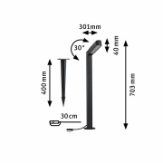 Plug & Shine LED Pollerleuchte Ito Vertikale Ausrichtung IP65 3000K 6W   Anthrazit