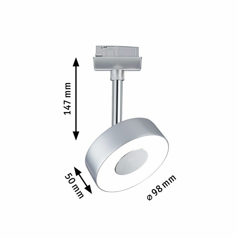 Paulmann URail LED Schienenspot Circle 5W 160lm 4000K dimmbar chrom matt (LED fest verbaut)