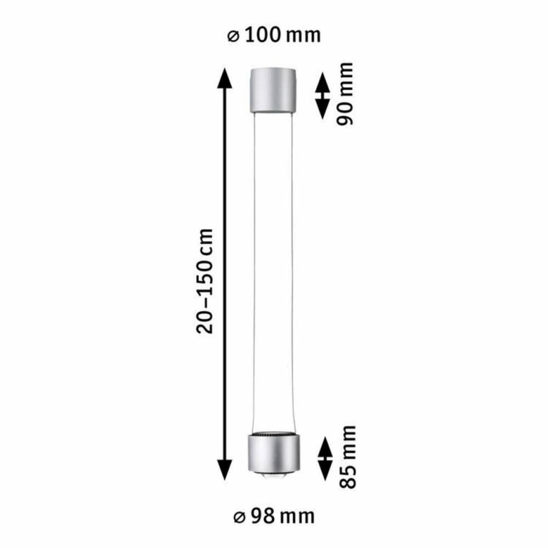 Paulmann URail LED Pendelleuchte Aldan Chrom matt/Schwarz 8,5W 4000K dimmbar (LED fest verbaut)