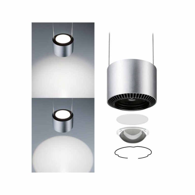 Paulmann URail LED Pendelleuchte Aldan Chrom matt/Schwarz 8,5W 4000K dimmbar (LED fest verbaut)