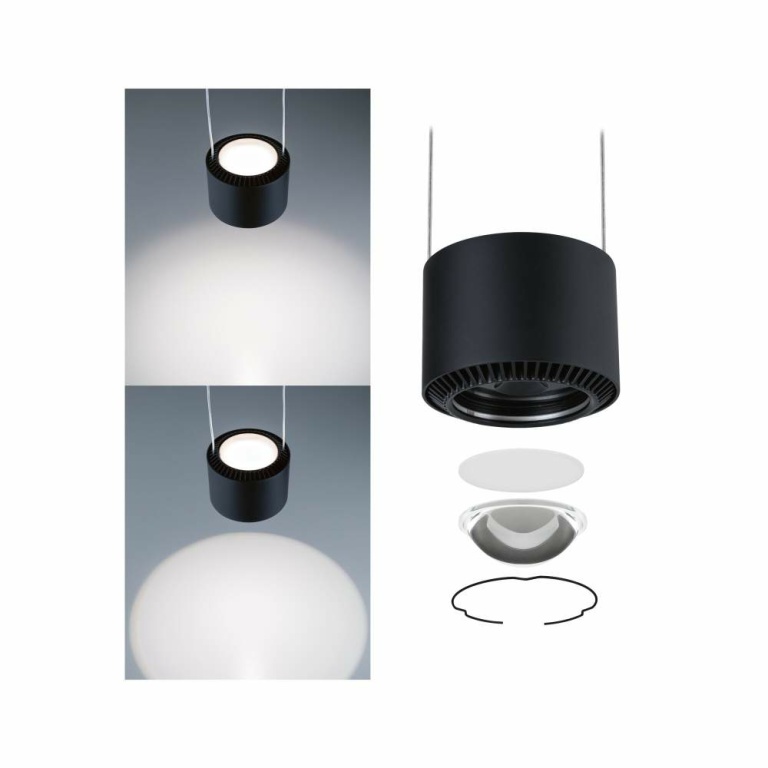 Paulmann URail LED Pendelleuchte Aldan Schwarz matt 8,5W 4000K dimmbar (LED fest verbaut)