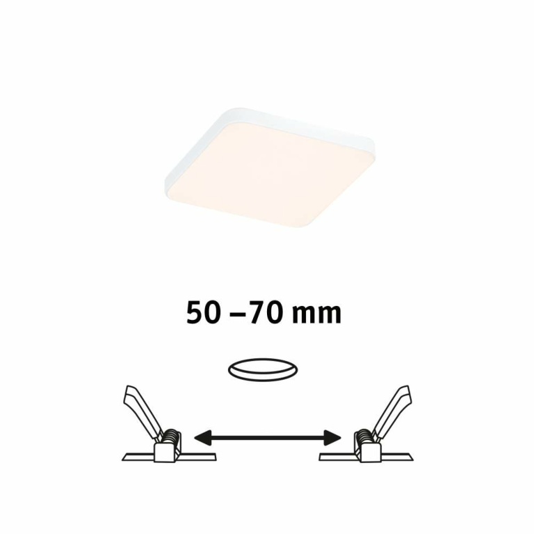 Paulmann VariFit LED Einbaupanel Veluna Edge IP44 eckig 90x90mm 450lm 3000K Weiß