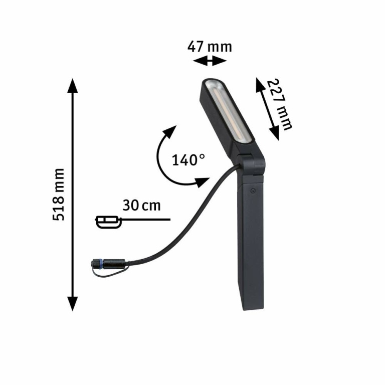 Paulmann Plug & Shine LED Spot Ito IP65 3000K 6W   Anthrazit